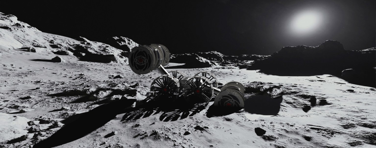 NASA's ISRU Pilot Excavator, a 30 kg-class robotic excavator with counter-rotating bucket drums.