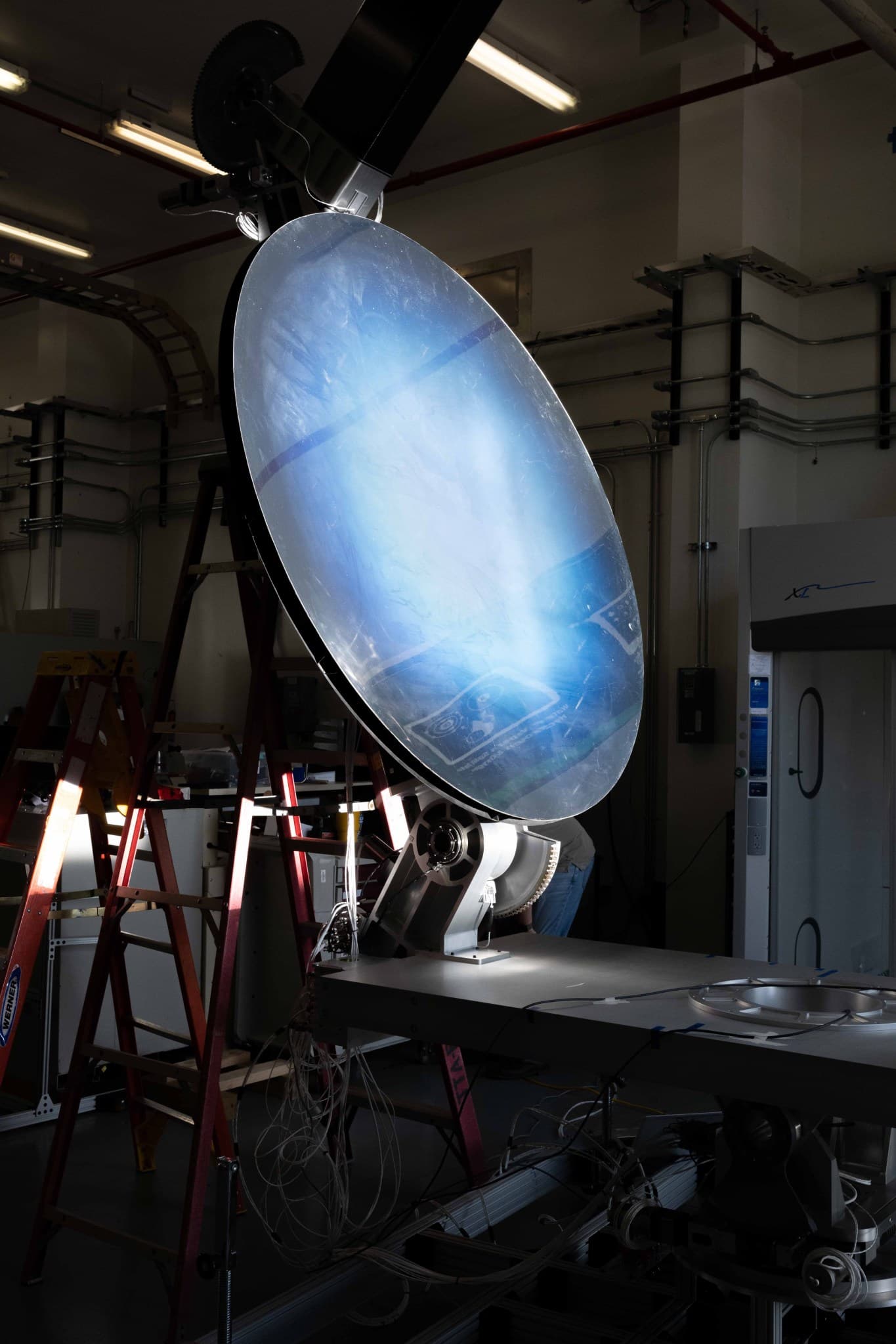 Sierra Space's Carbothermal Oxygen Production Reactor under thermal-vacuum testing at NASA Johnson Space Center, August 2025.