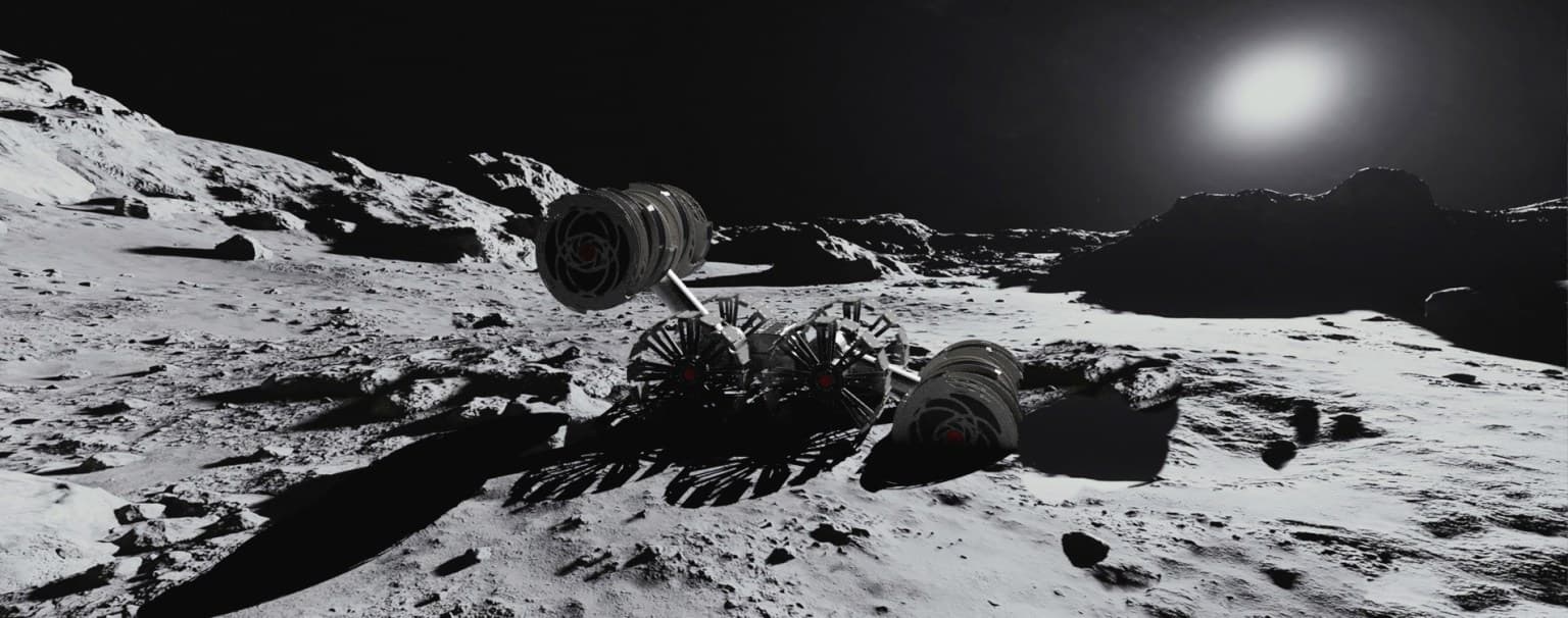 NASA's ISRU Pilot Excavator, a 30 kg-class robotic excavator with counter-rotating bucket drums.