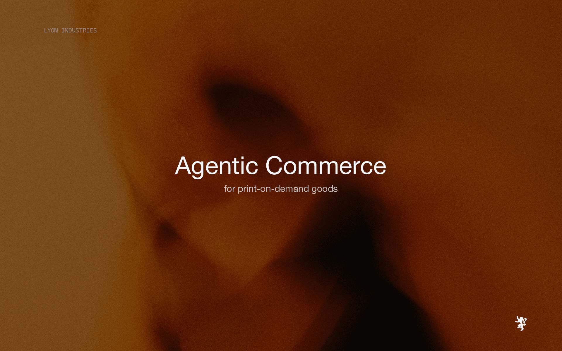Gradient Lyon Industries title splash for the agentic commerce white paper.