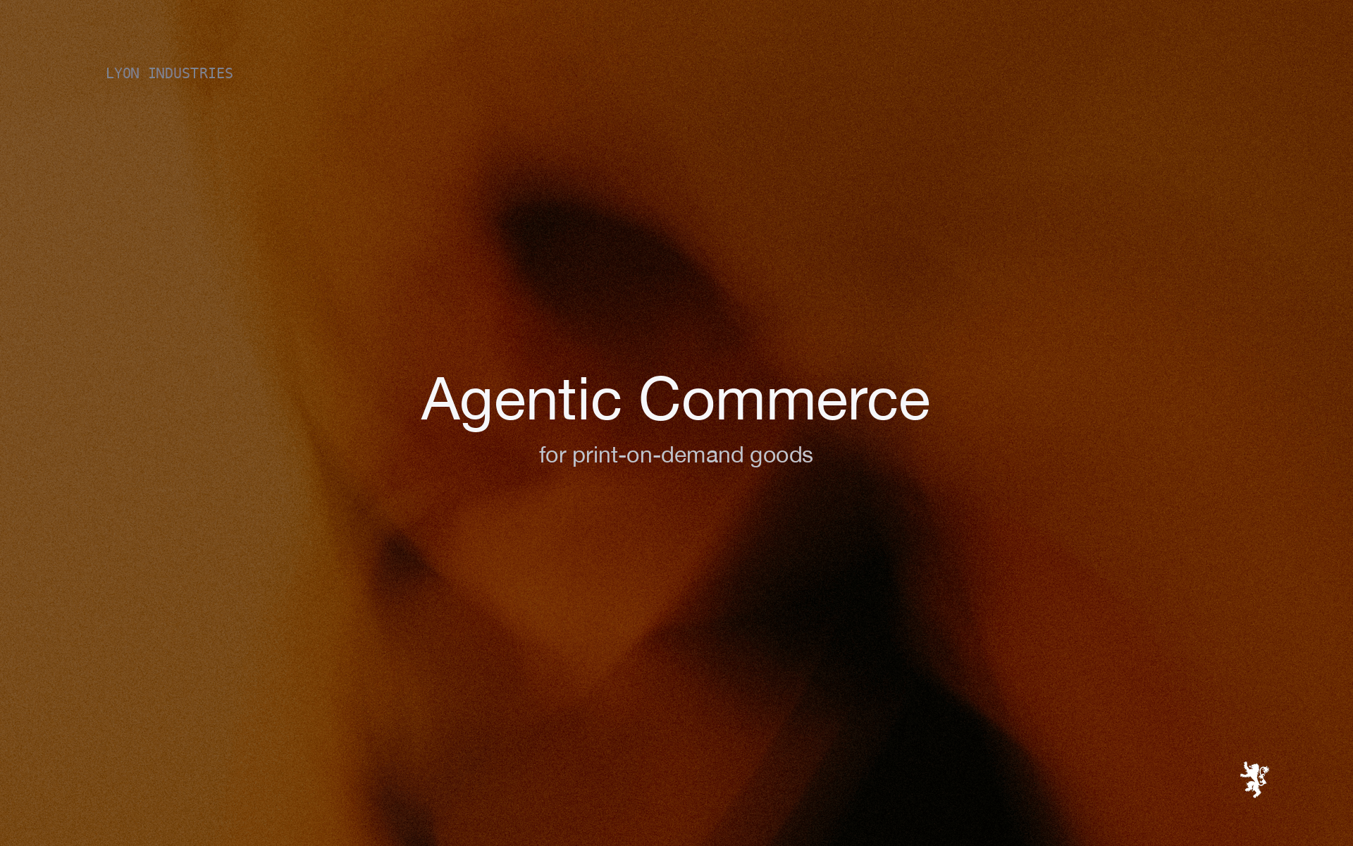 Gradient Lyon Industries title splash for the agentic commerce white paper.